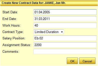 Edit a contract data line