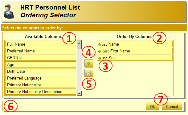 Ordering selector