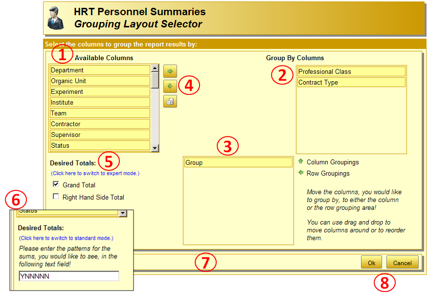 Pivot layout selection screen