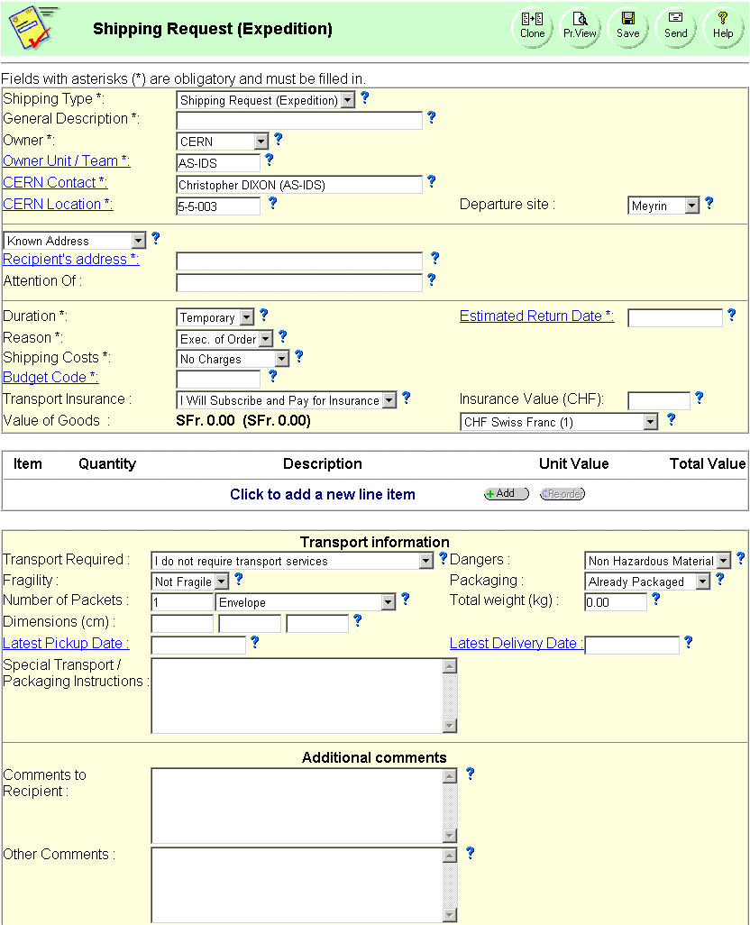 Shipping Request (zoom)