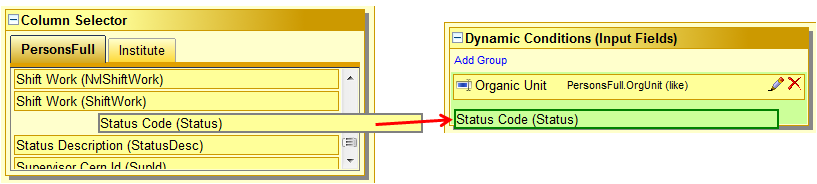 Selecting dynamic conditions