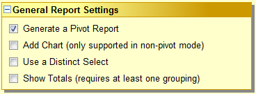 Creating a pivot report