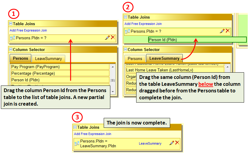 Creating a table join manually