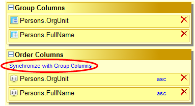 Ordering columns