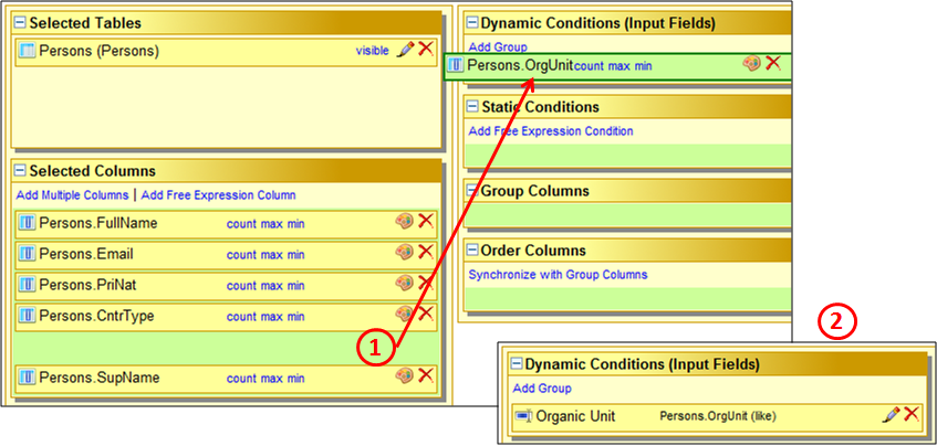 Create dynamic condition by drag/drop