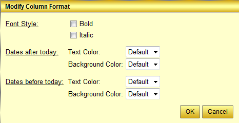 Formatting date columns