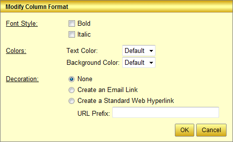 Formatting a text column