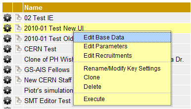 SMT Simulation List context menu